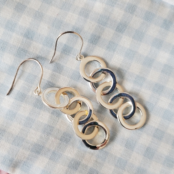 Sterling Interlocking Circles Earrings by C^A - Picture 3 of 12